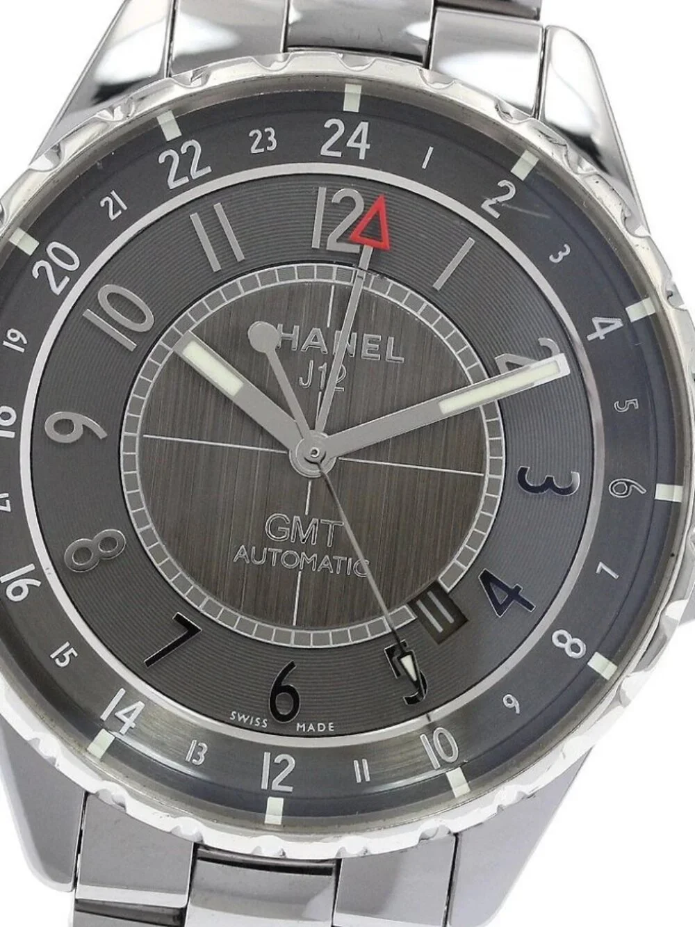 CHANEL Chromatic H3099 GMT date gray Dial Automatic Men's Watch_